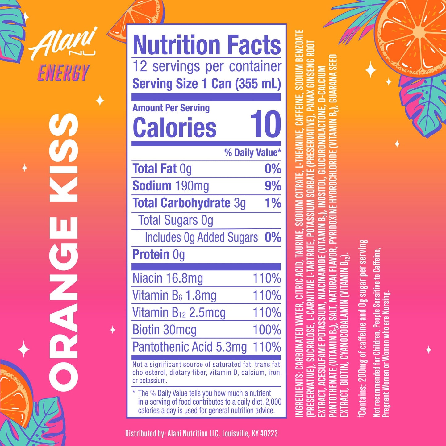 Alani Nu Energy Drink, Sugar Free, 200mg Caffeine, 12 Fl Oz Cans, 24 Pack