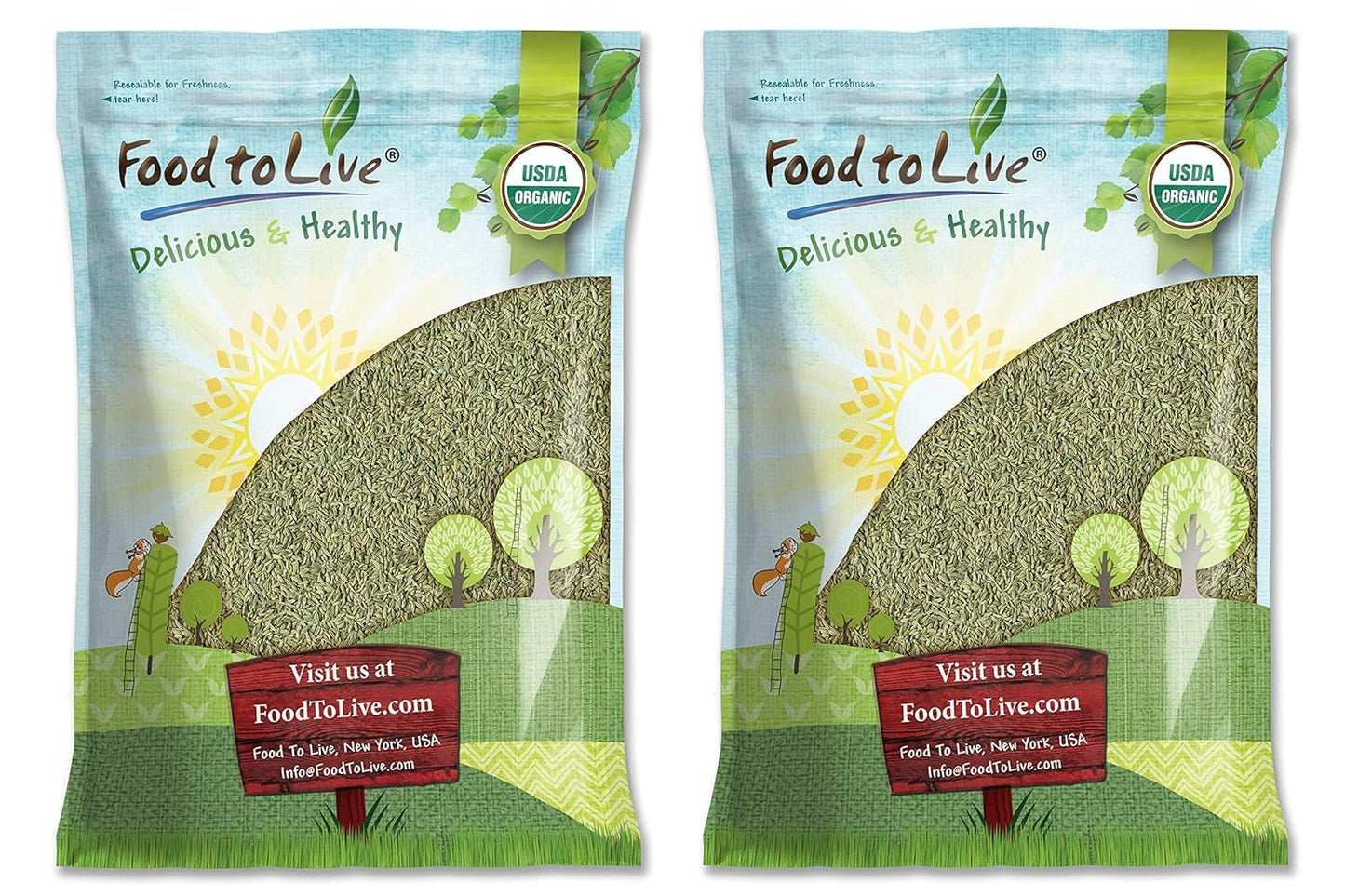 Food to Live Organic Fennel Seeds, Non-GMO, Vegan, 14 Pounds, Whole Raw Seeds, Kosher, High in Dietary Fiber