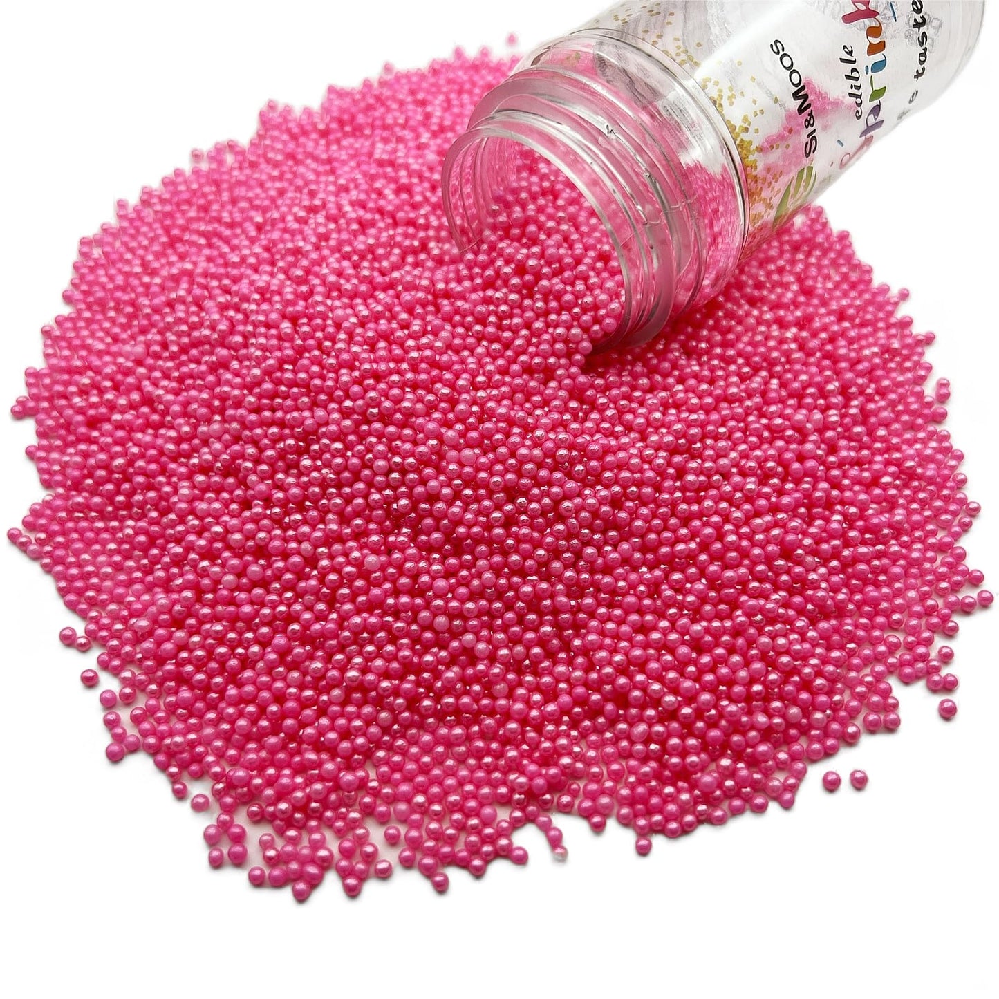 Se Si&Moos Hot Pink Sprinkles Pink Nonpareils Edible Pearls For Cake Decorating Small Pearl Sprinkles Halloween Cake Decorations