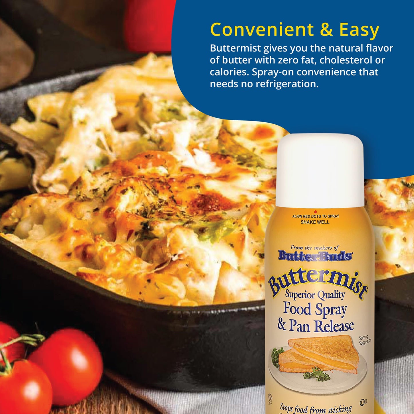 BUTTER BUDS Food Spray & Pan Release, High-Smoke Point Cooking Oil Spray, 17 Oz