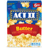 Act II Butter Microwave Popcorn, Movie Night Supplies, 2.75 oz., 6-Count Bags (Pack of 6)