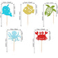 30 Pcs Ocean Sea Animals Cupcake Toppers Narwhal Fish Turtle Octopus Crab Cupcake Picks Baby Shower Under The Sea Animals Theme
