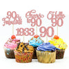 Gyufise 30Pcs 90Th Birthday Cupcake Toppers 90 Fabulous Cupcake Picks Cheers To 90 1933 Cake Decorations For Happy 90Th Birthday