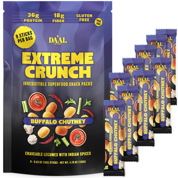 Daal By Keen Crunchy Mung Bean Snacks - Buffalo Chutney - Plant-Based Protein, High Fiber, Gluten-Free, Nut-Free - Mix into Sala