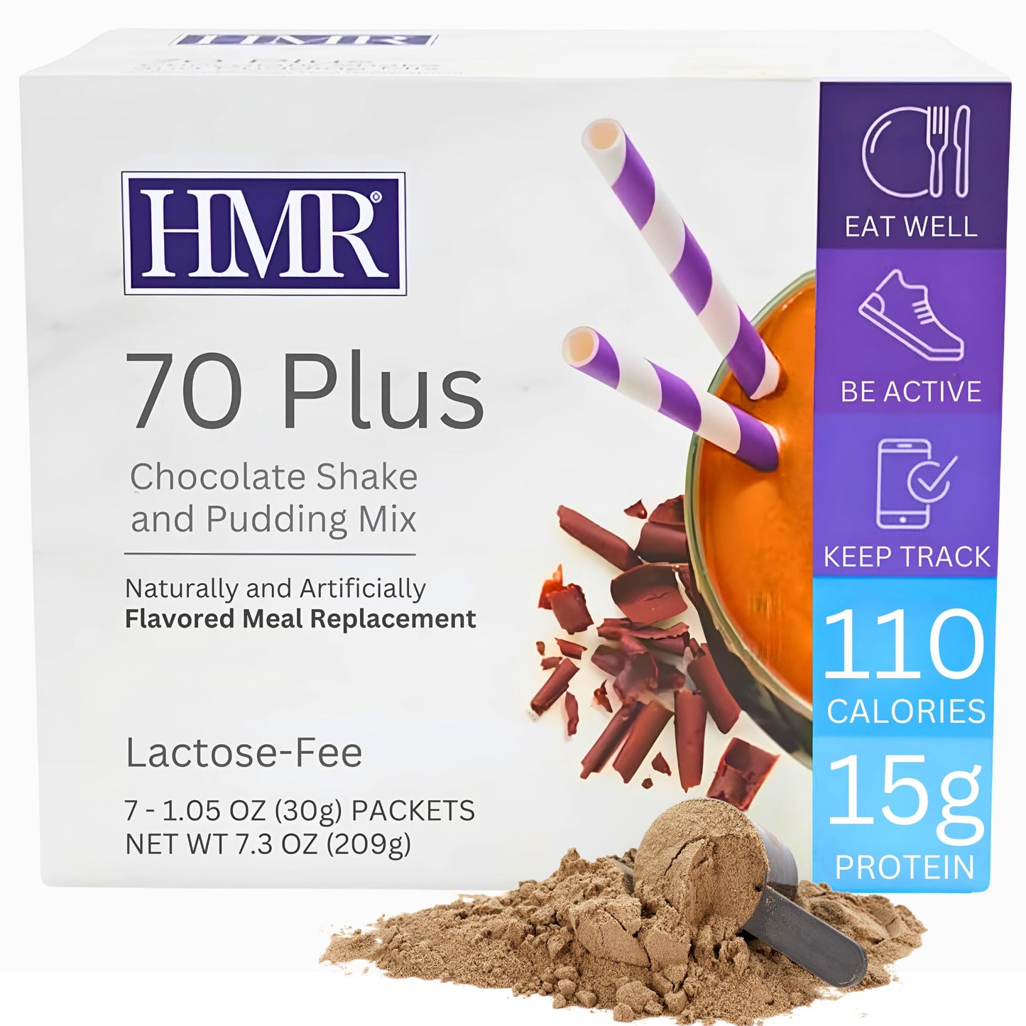 HMR Classic 70 Plus Chocolate Shake & Pudding Mix | Meal Replacement Powder | Lactose-Free | 15g Protein | Supports Healthy Weig