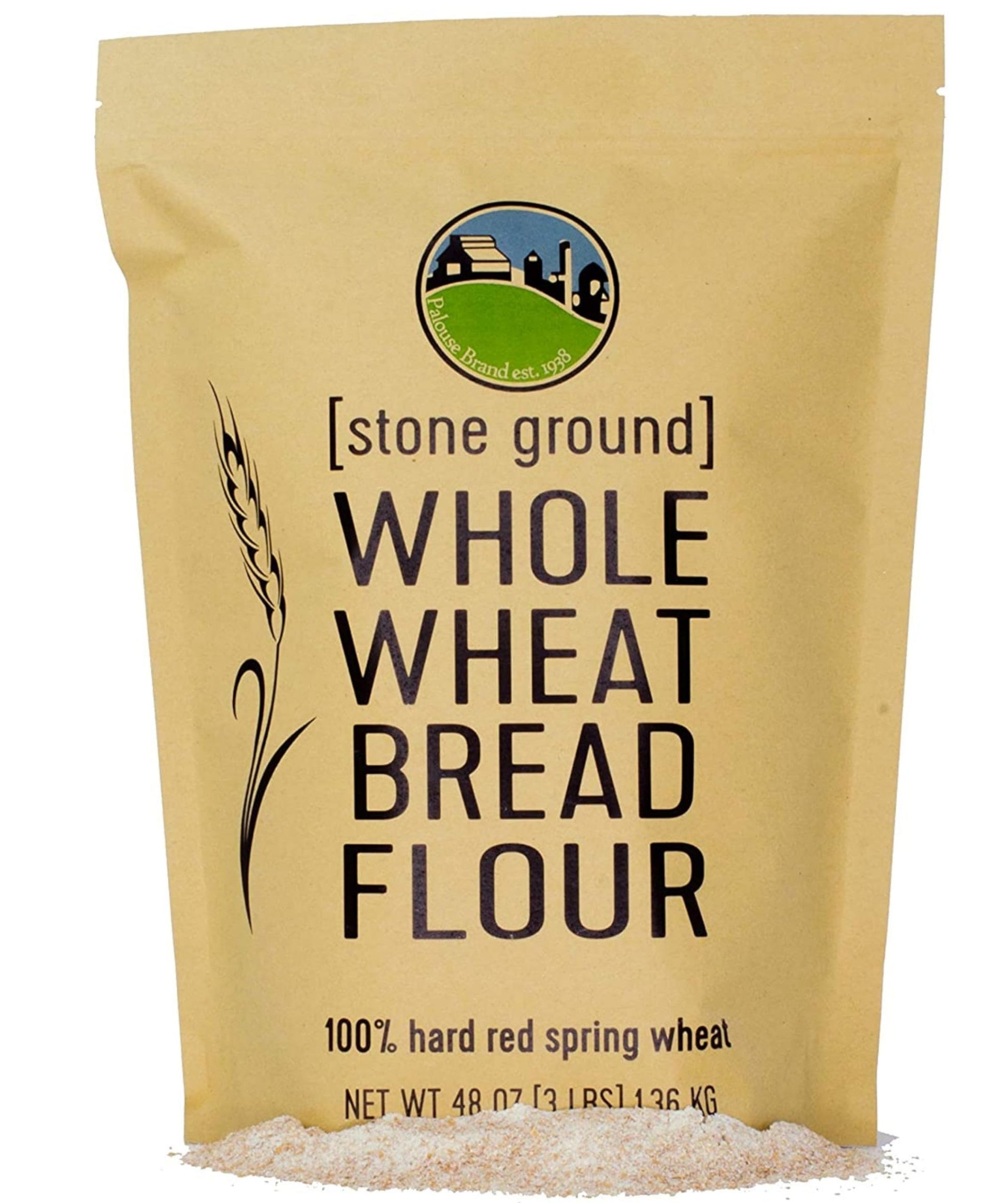 Hard Red Spring Whole Wheat Flour | 3 Lbs | Bread Flour | Non-Gmo | 100% Non-Irradiated | Kosher | Usa Grown | Field Traced | Re