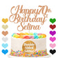 Personalized Happy Birthday Cake Topper Cake Decorations Double Sided Glitter Cake Toppers Custom Gifts For Women Men Friend Wit