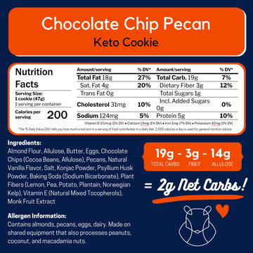 Chipmonk Keto Cookies - Variety Pack (6 Pack) Low Carb Keto Snacks - Gluten-Free, High Fat, Low Sugar, Ketogenic Sweet Snack Foo