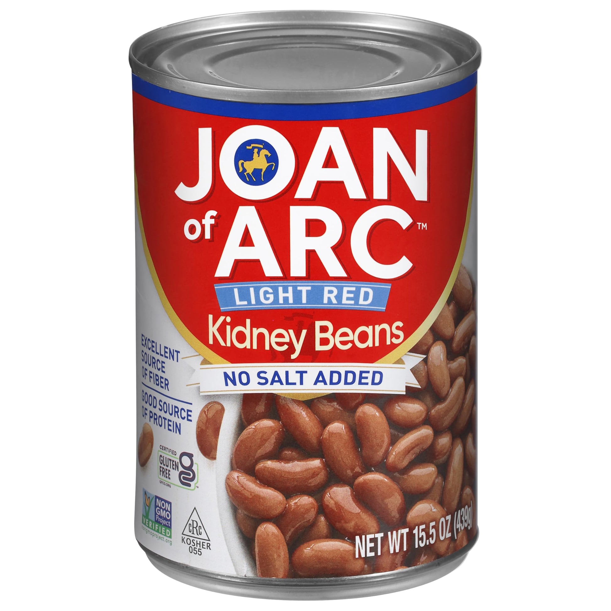 Joan of Arc Light Red Kidney Beans, No Salt Added, 15.5 Ounce (Pack of 12)