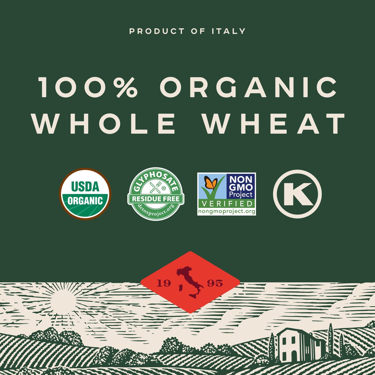Bionaturae Spaghetti Pasta Noodles - Whole Wheat Pasta, Kosher Certified, High Protein, Non-Gmo, Usda Certified, Whole Wheat Spa
