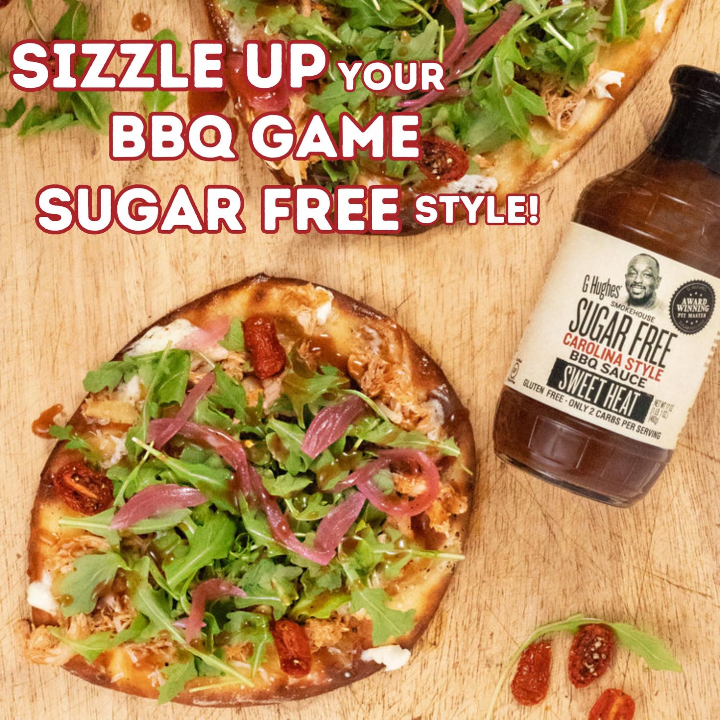 G Hughes Sugar Free, Sweet Heat Carolina BBQ Sauce - Sweet Chili Sauce, Sugar Free BBQ Sauce, Gluten Free Barbecue Sauce, Low Ca