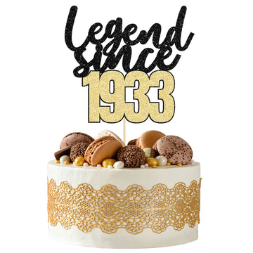 Gyufise 1Pcs Legend Since 1933 Cake Topper 90Th Birthday Cake Decoration Hello 90 Funny 90 And Fabulous Decoration For 90Th Wedd