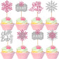 28 Pcs Oh Baby Snowflake Cupcake Toppers Glitter Winter Frozen Theme Snowflake Cupcake Picks For Winter Wonderland Gender Reveal