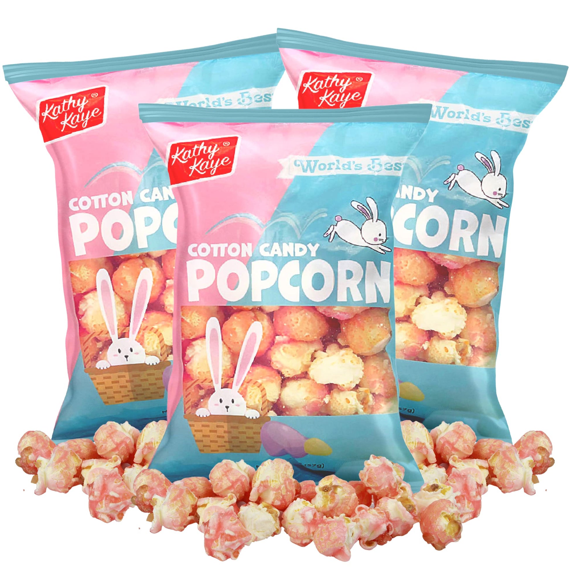 Needzo Pink Popcorn Sharable Snack Bags, Cotton Candy Flavored Already Popped Popcorns, Movie Night Snacks Easter 2024, Pack of 