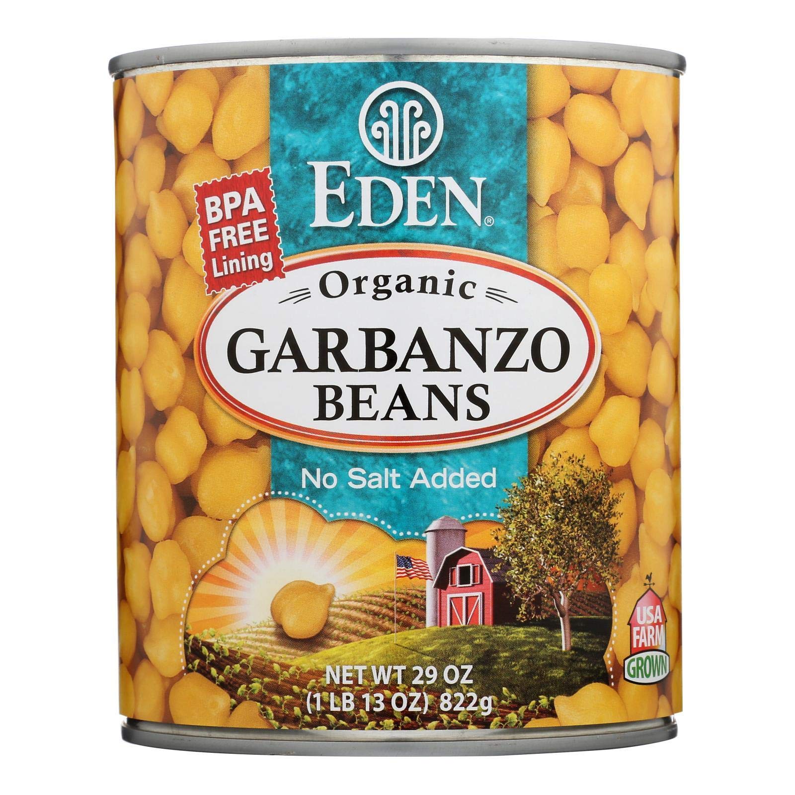 Eden Foods Organic Garbanzo Beans, 29 Ounce Can - 12 per case.