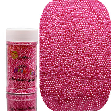 SE Si&Moos Hot Pink Sprinkles Pink Nonpareils Edible Pearls for Cake Decorating Small Pearl Sprinkles Halloween Cake Decorations