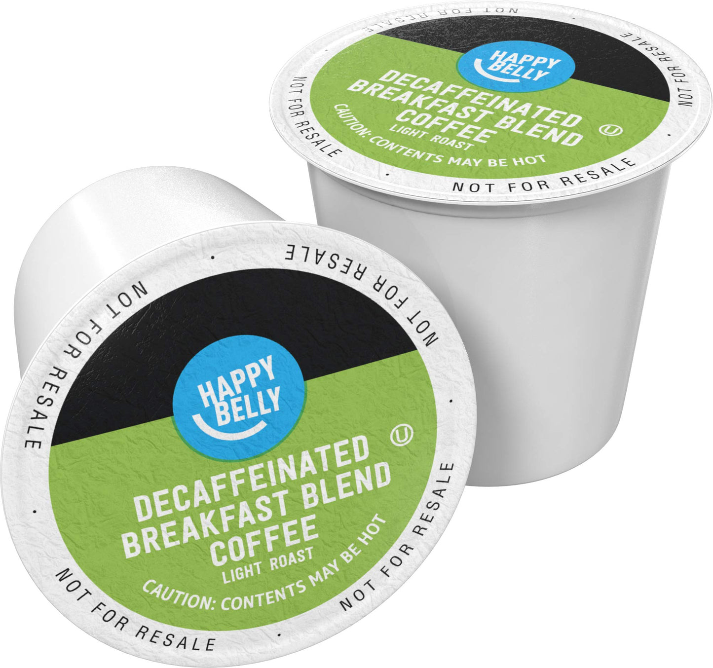 Happy Belly Decaf Light Roast Coffee Pods, Breakfast Blend, Compatible with Keurig 2.0, 100 Count