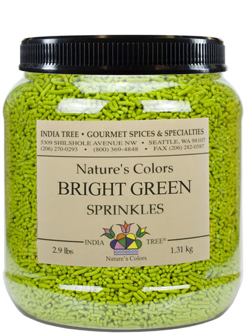 Nature's Colors, Bright Green, Sugar Sprinkles for Baking and Decorating, 2.9 Lb Canister (Pack of 1)