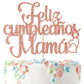 Ferastar Feliz Cumpleaos Mama Cake Topper, Best Mom Ever, Happy Mothers Day, Mom Birthday Party Decorations Rose Gold Glitter.