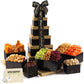 Nut Cravings Gourmet Collection - Sympathy Tower Gift Basket, Nuts & Dried Fruits With Sympathy Ribbon + Greeting Card (12 Assor