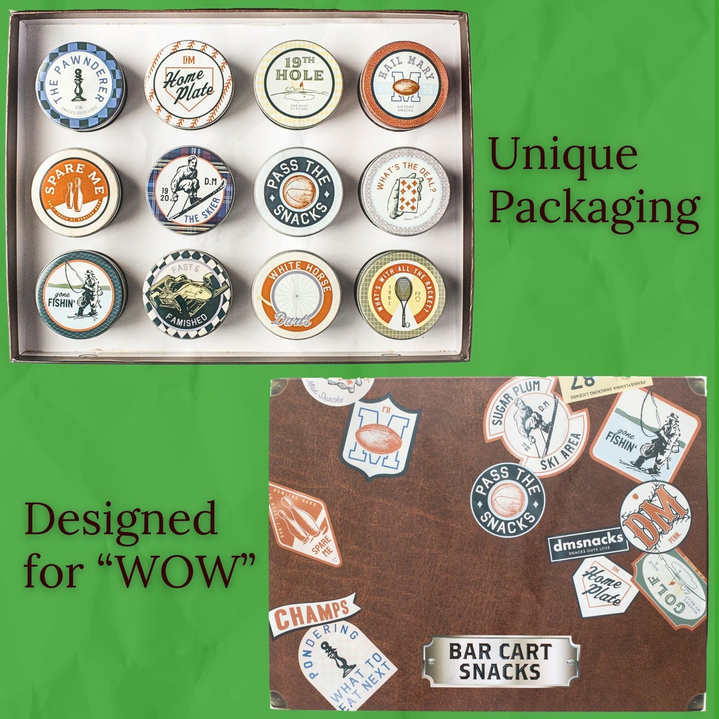 Snack Box Gift Basket, Birthday Gift for Men, Women, Food Care Package, Unique Tins of Assorted Nuts, Snacks in Stunning Case -