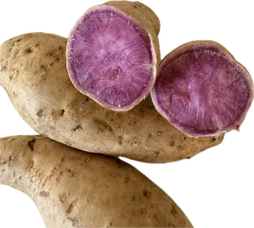 2 Pounds Fresh Okinawan Japanese Purple Sweet Potatoes - White Skin with Vibrant Purple Flesh, Grown in Hawaii