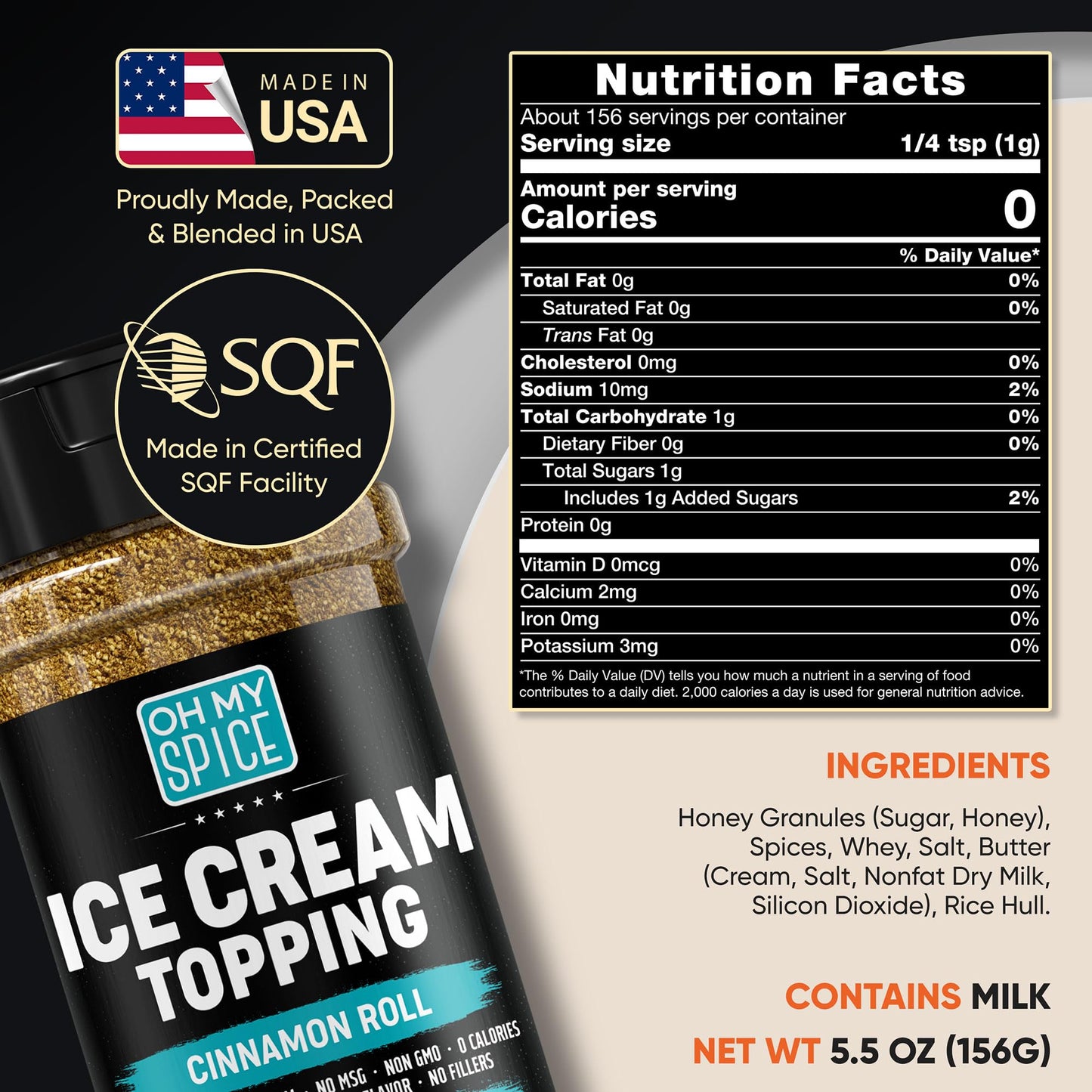Ice Cream Toppings Variety Pack - Chocolate Powder & Cinnamon Roll Flavor Mix Coffee Toppings. Popcorn Seasoning Variety Pack. I