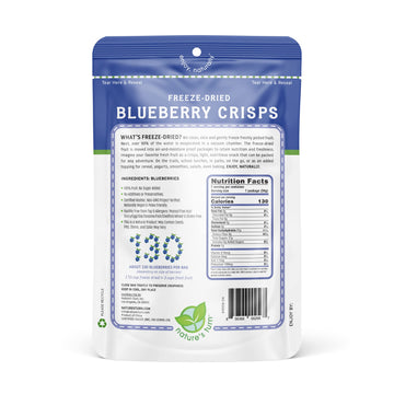 Natures Turn Freeze-Dried Fruit Snacks, Blueberry Crisps, Pack Of 2 (1.2 Oz Each)
