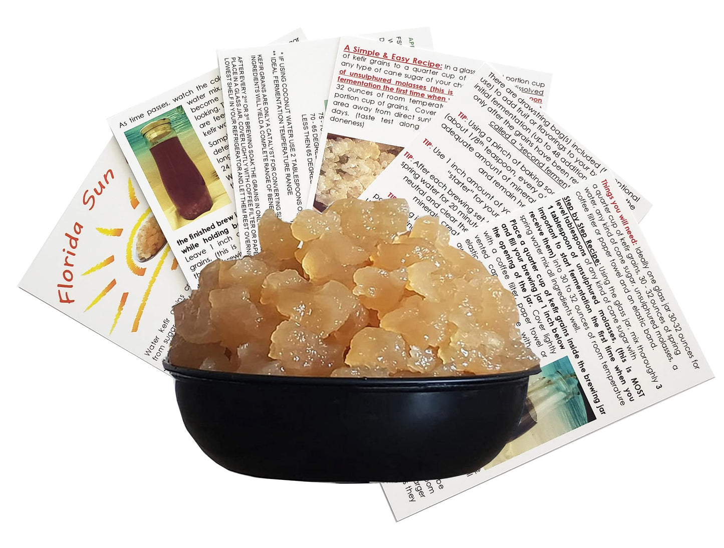 Florida Sun Kefir Water Kefir Grains with Brewing Bags & Portion Cups, 5.64 oz, Translucent