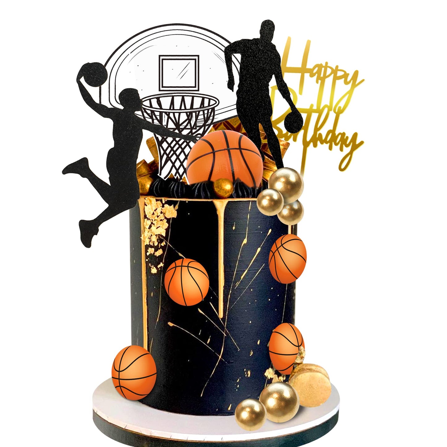 20 Pcs Basketball Cake Toppers, Basketball Star Themed Cake Decorations For Basketball Birthday Cake Party Decorations Basketbal