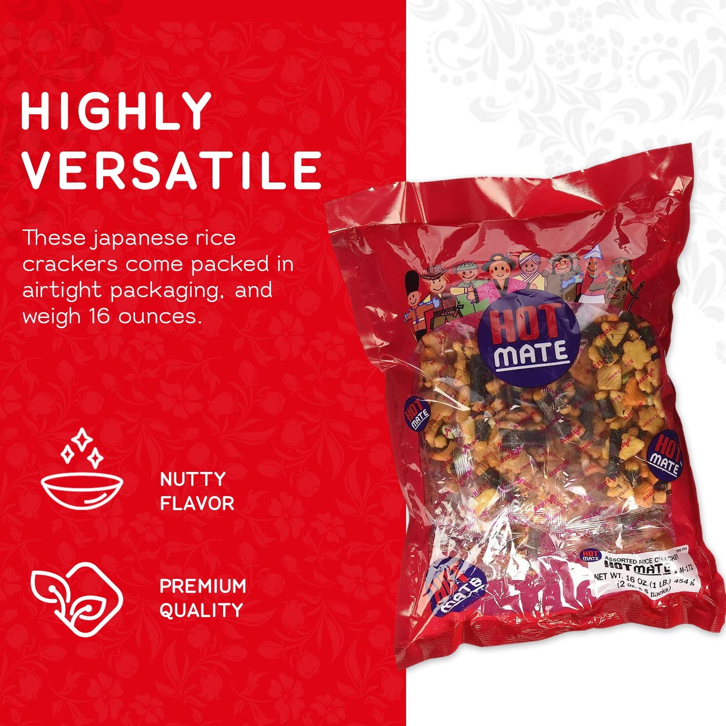 Shirakiku Hot Mate Japanese Rice Cracker | Oriental Asian Arare Rice Crackers With Glutinous Rice, Wasabi Green Peas, And Soy Sa