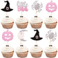 30 Pcs Halloween Cupcake Toppers Glitter Witch Hat Pumpkin Boo Ghost Spider Cupcake Picks Happy Halloween Theme Baby Shower Birt