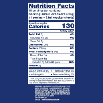 HONEY MAID Graham Crackers, Lunch Snacks, Family Size, 19.2 oz