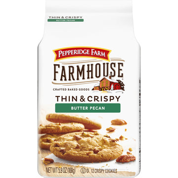 Pepperidge Farm Farmhouse Thin & Crispy Butter Pecan Cookies, 5.9 Oz. Bag