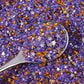 Sanding Sugar Edible Silver Glitter Stars Mix, Edible Purple Gold Sugar Sprinkles For Cake Decorating, Cupcake Toppers Cookie De