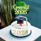 Gyufise 1Pcs Congrats 2025 Cake Topper Glitter Diploma Grad Cap Cake Pick Class Of 2025 Graduation Cake Decoration For 2025 Graduation Theme Party Decorations Supplies Green Gold
