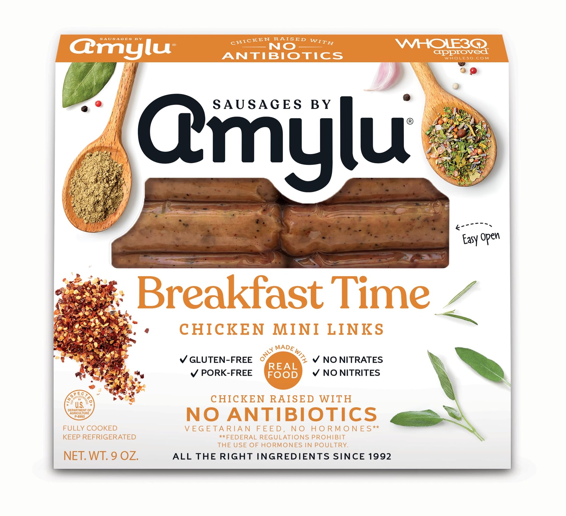 Amylu Chicken Sausage Breakfast Time 9oz