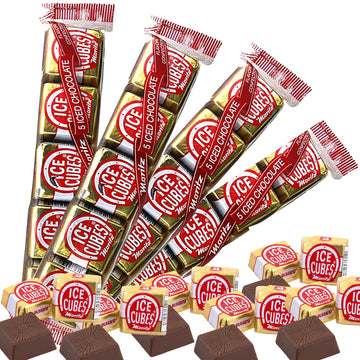 Needzo Milk Foil Chocolate Squares Ice Cube Shaped Chocolates Bundle, Individually Wrapped Holiday Cocoa Treats, Pack of 4, 5 Cu