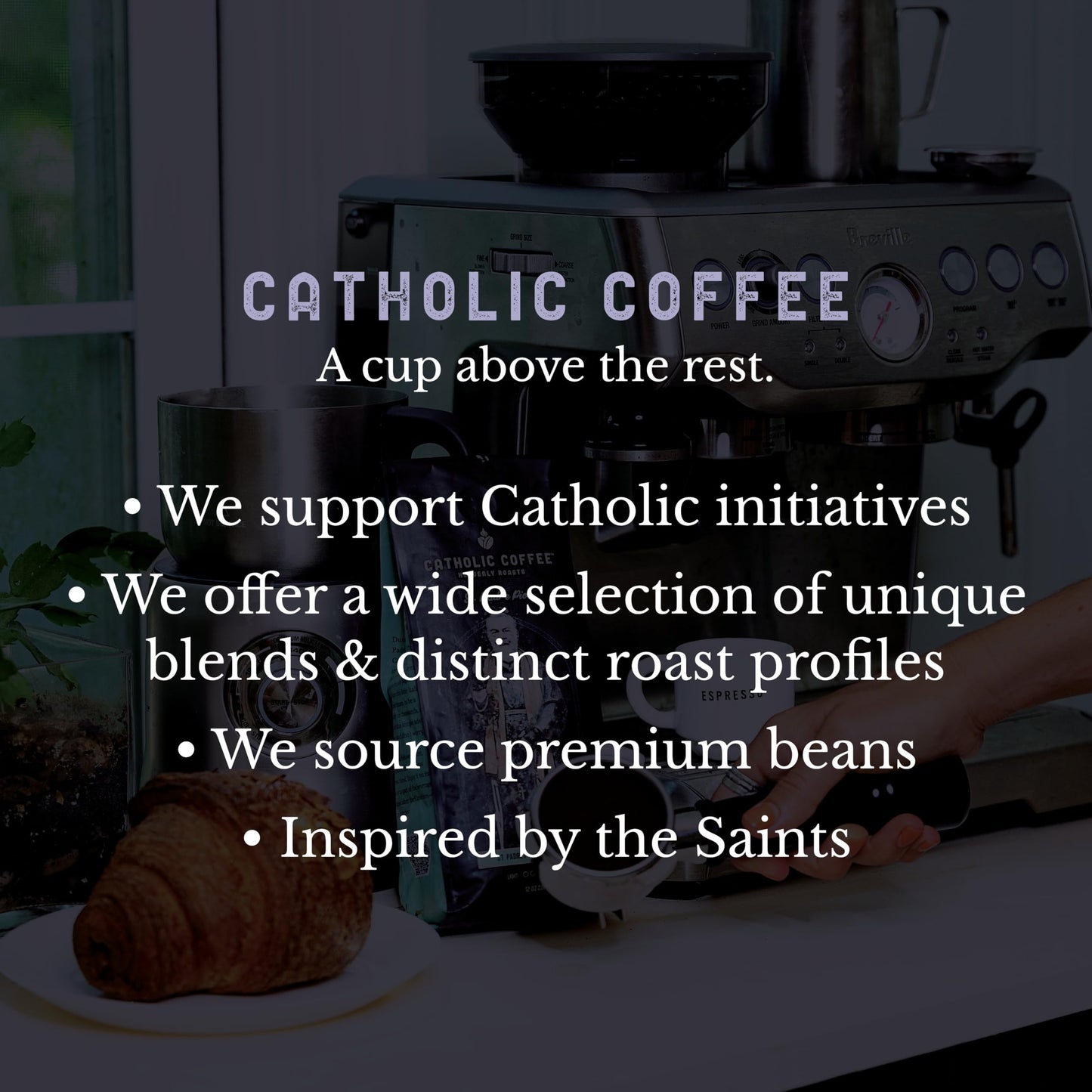 Catholic Coffee Padre Pio | Medium/Dark Roast Ground Coffee – Dark Cherry & Chocolate Notes | 12Oz Bag – Catholic Gift Inspired By A Mystic And Healer