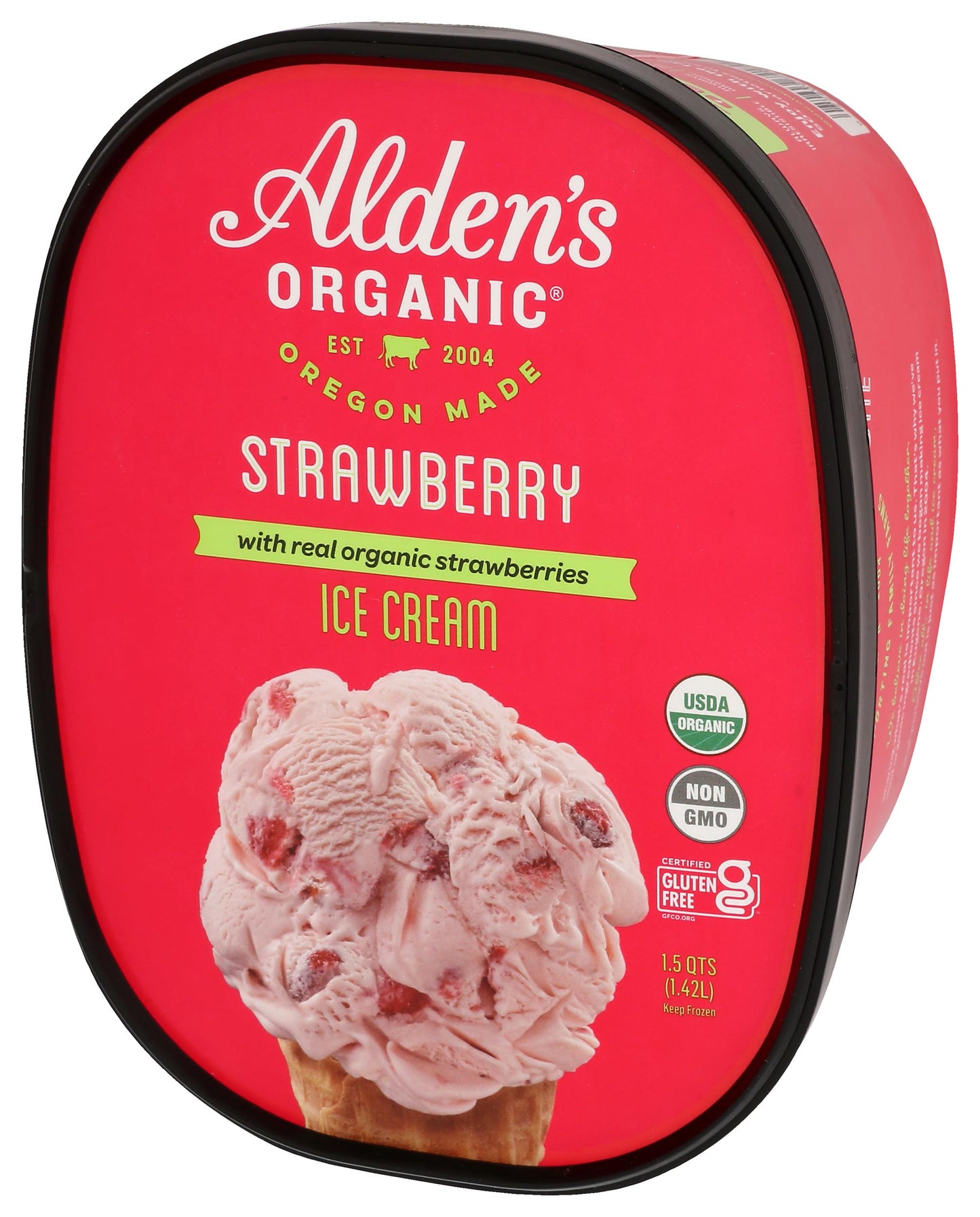 Aldens, Organic Strawberry Ice Cream, 48 oz (Frozen)