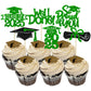 Gyufise Cupcake Toppers, 24 Pcs, Glitter Graduation Congrats Grad 2025, Green, Paper