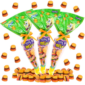 Spongebob Krabby Patty Candies, Mini Sandwich Gummies, Gift Basket Stuffers And Party Favors, Pack Of 3 (1.73 Oz Each)
