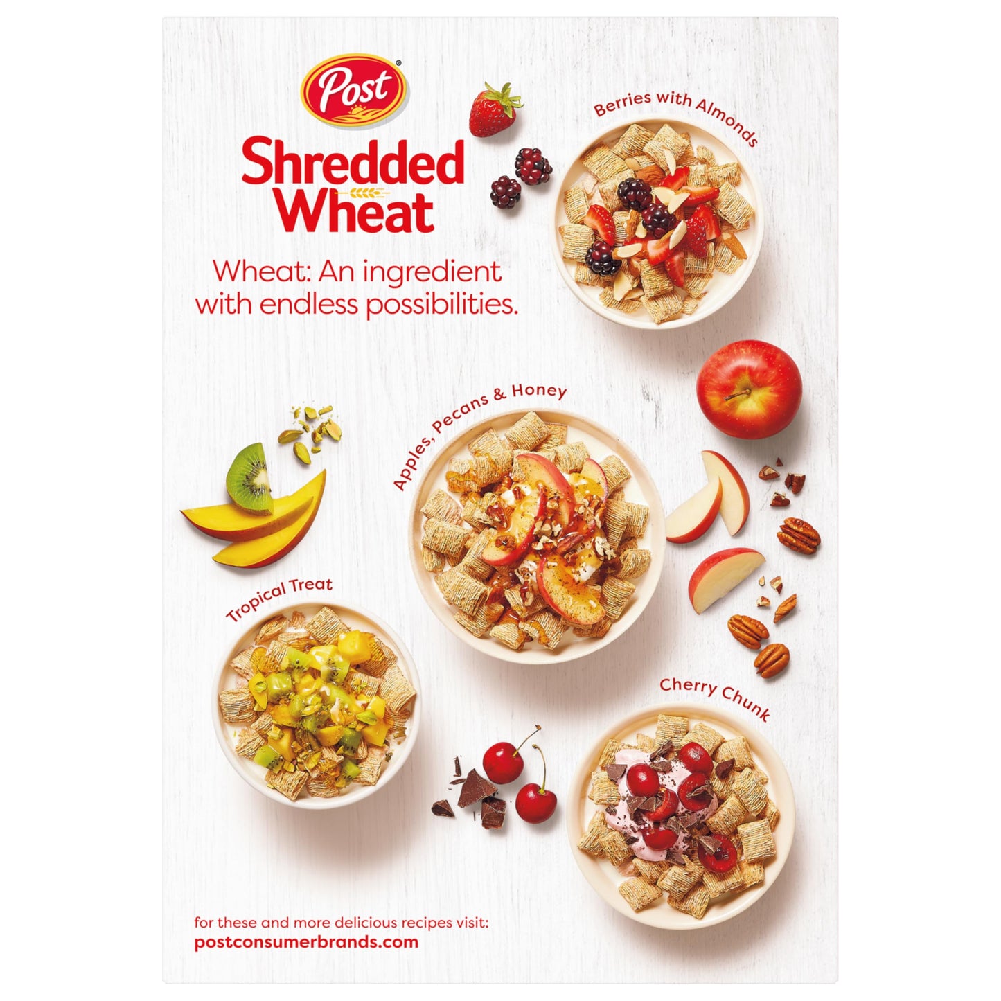 Post Original Shredded Wheat, Whole Grain, Non-GMO, Heart Healthy Breakfast Cereal, 16.4 Ounce Box (Pack of 6)
