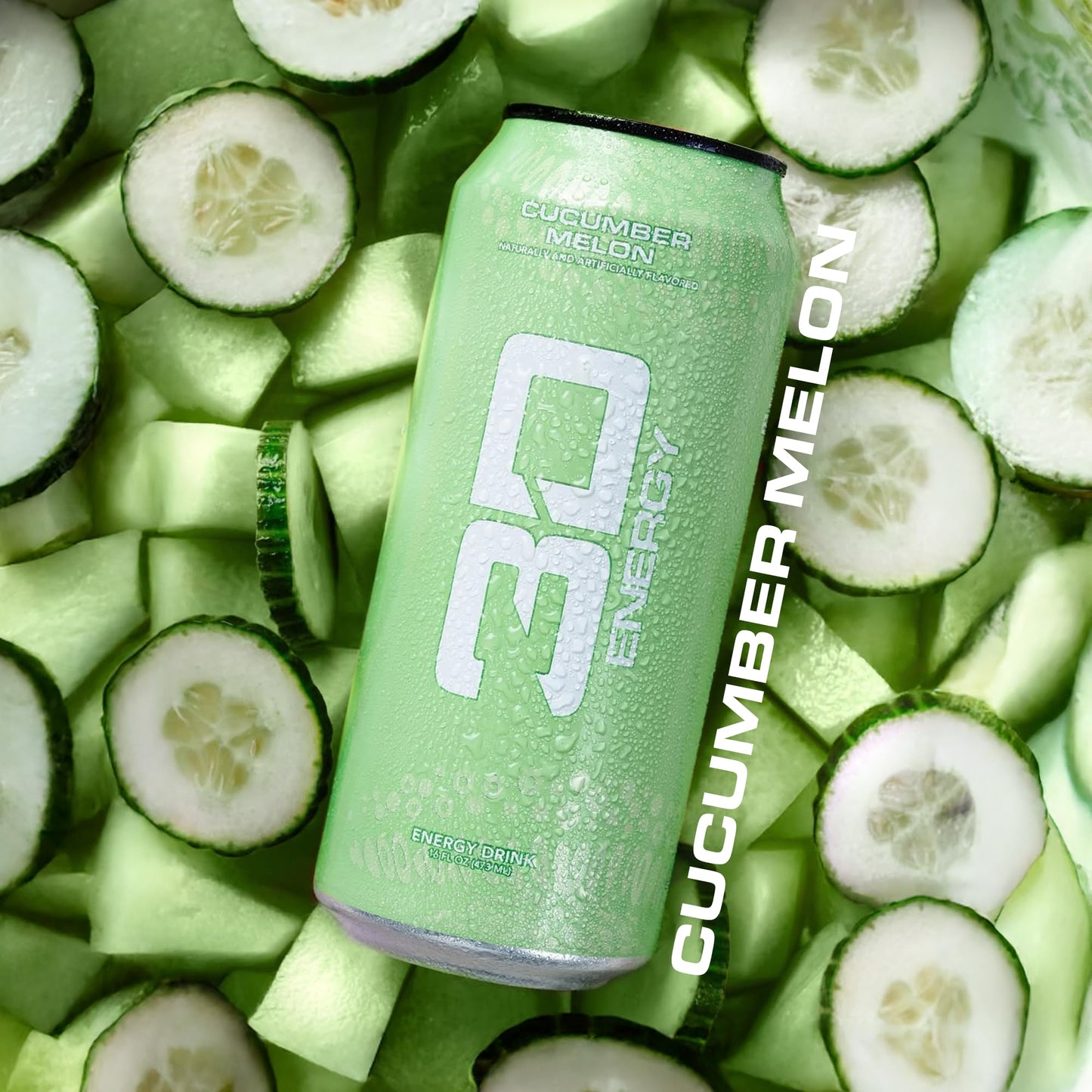 3D Energy Drink - Sugar Free  200mg Caffeine  Pre Workout  Taurine  L-Carnitine  Lightly Carbonated  16oz Cans  12 Pack - Cucumber Melon