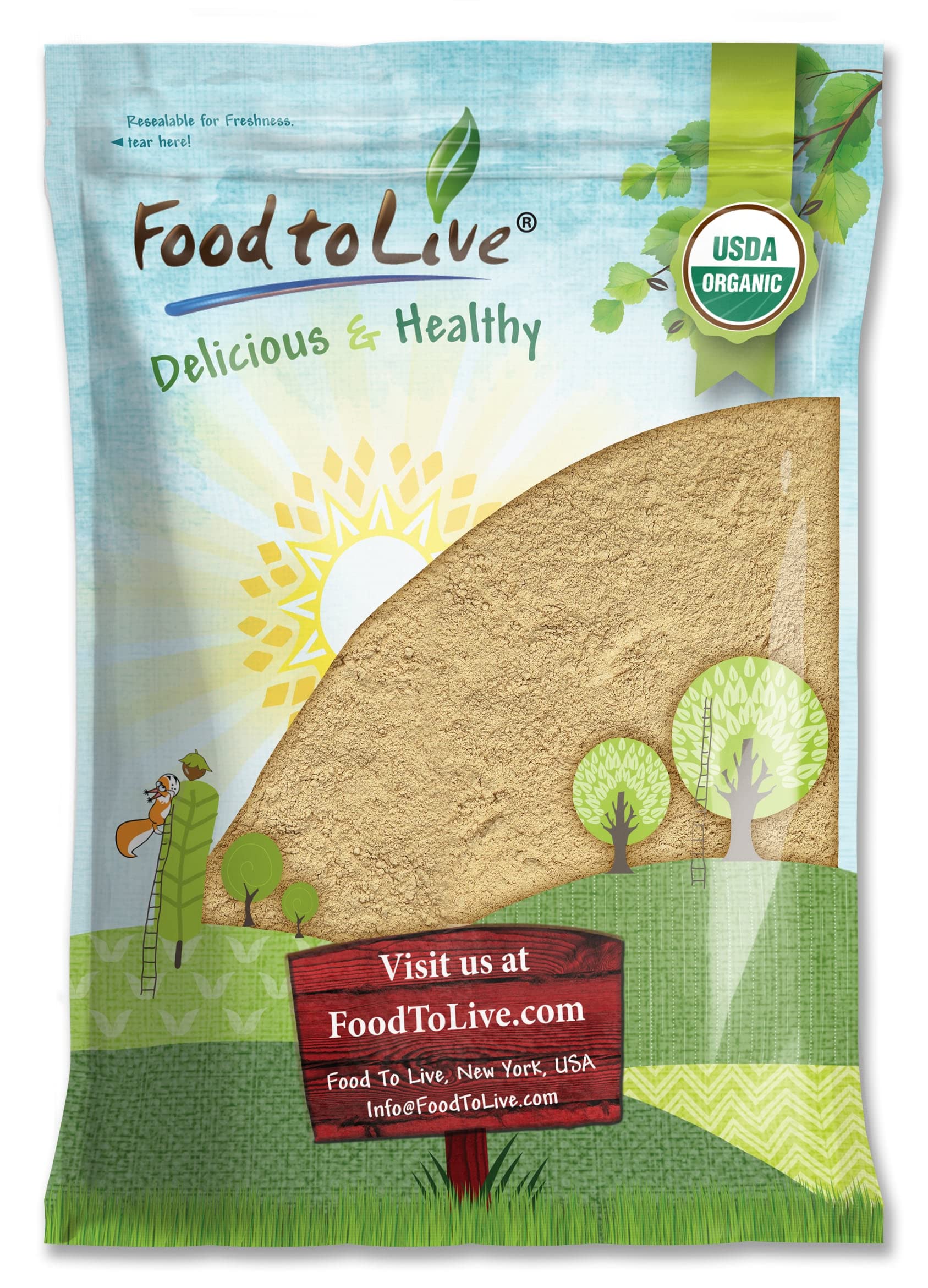 Food to Live Organic Mesquite Powder, 10 Pounds - Non-GMO, Kosher, Bulk