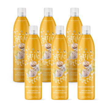Winona Pure Garlic Butter Seasoning Spray - For Popcorn, Chicken, Baked Potatoes, Vegetables & More - 5 oz Bottle - 6 Pack