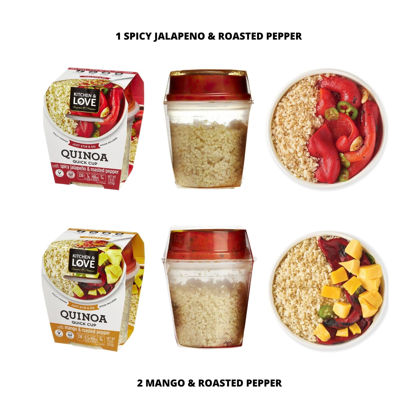 Kitchen & Love Quinoa Quick Meal Variety Box 6-Pack | Gluten Free, Ready-to-Eat, No Refrigeration Required