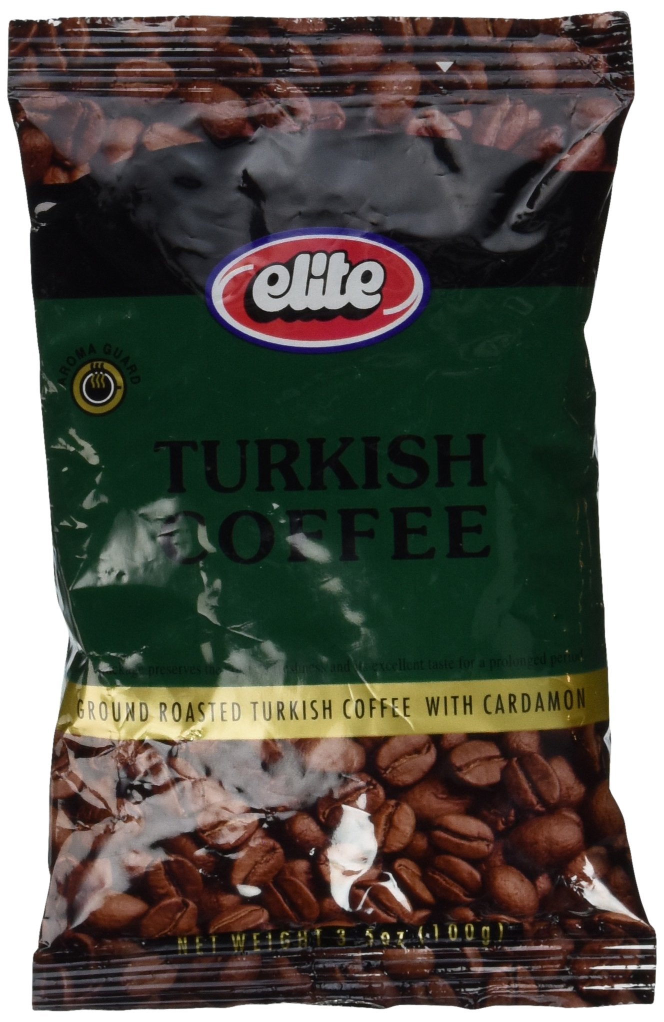 Elite Turkish Coffee With Cardomom, 3.5Oz Bag