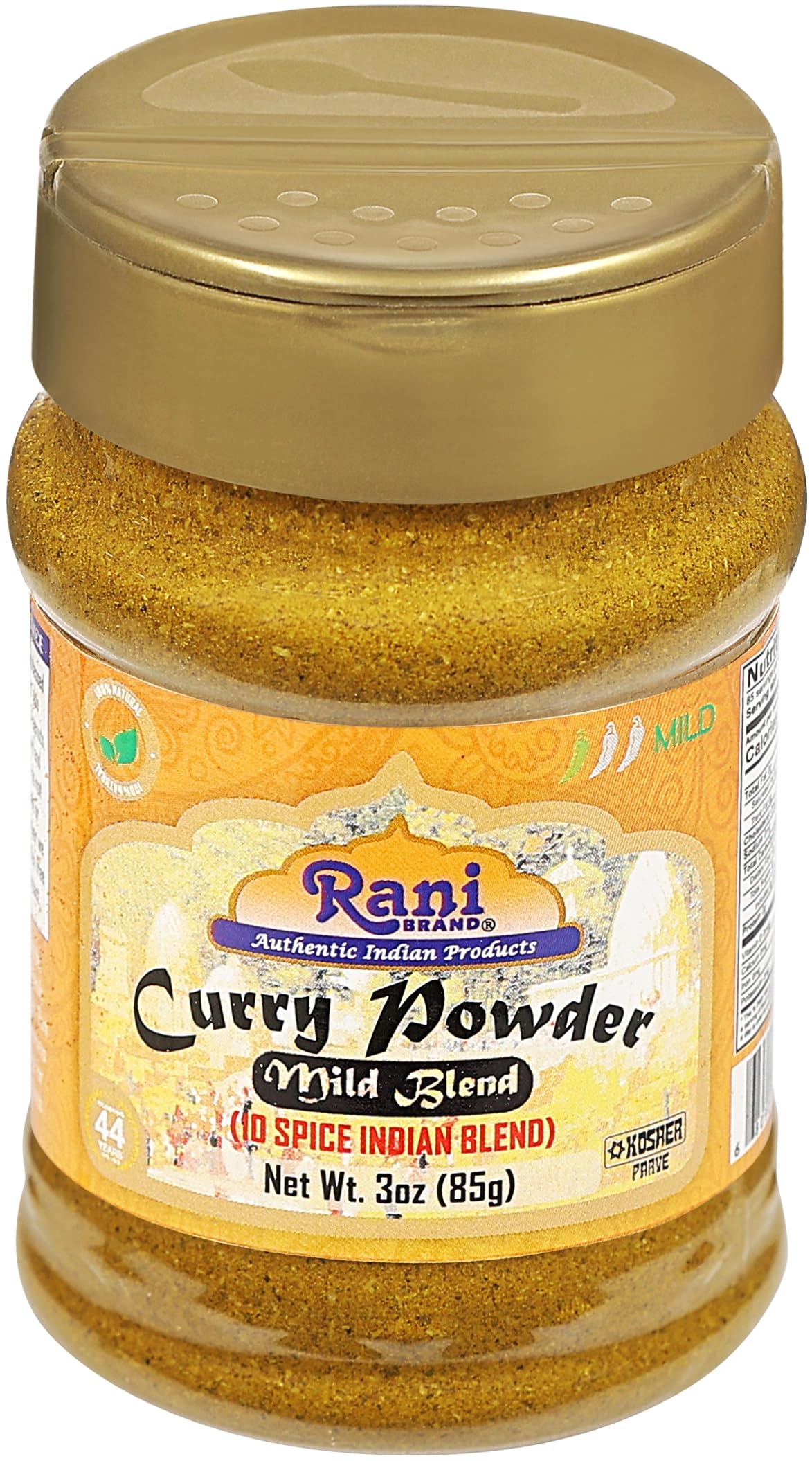 Rani Curry Powder Mild (10-Spice Authentic Indian Blend) 3oz (85g) PET Jar ~ All Natural | Salt-Free | NO Chili or Peppers | Veg