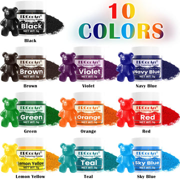Food Coloring Powder - Ercorart 10 Vivid Colors Powder Food Dye, Highly Concentrated Flavorless Food Coloring For Baking, Frosti